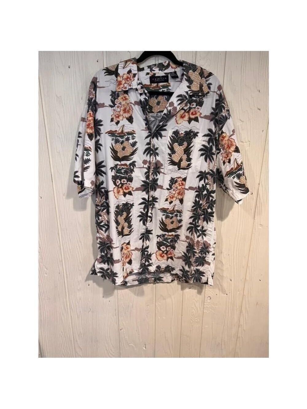 Cactus Black Label Hawaiian Shirt Button Up Men's XXL